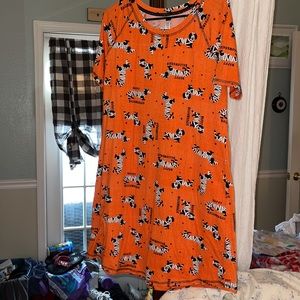 Halloween / Halloweenie Orange dress with Mummy dachshunds all over.